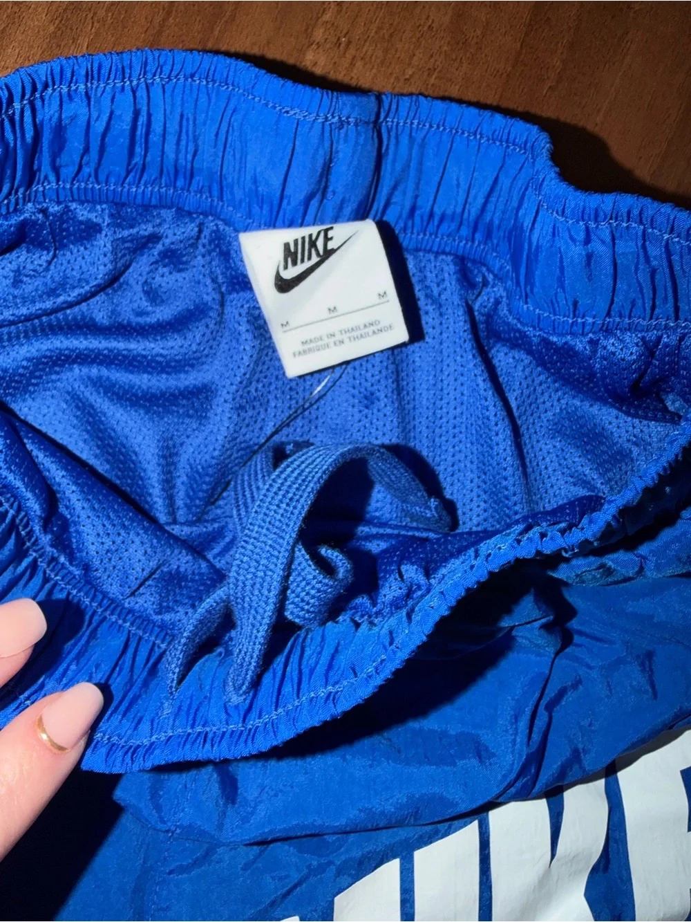 Nike Boys Royal Blue Athletic Shorts with White Logo, Medium